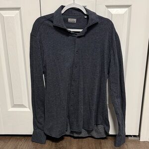 Men's Long-Sleeve Casual Button-Down Shirt — Charcoal